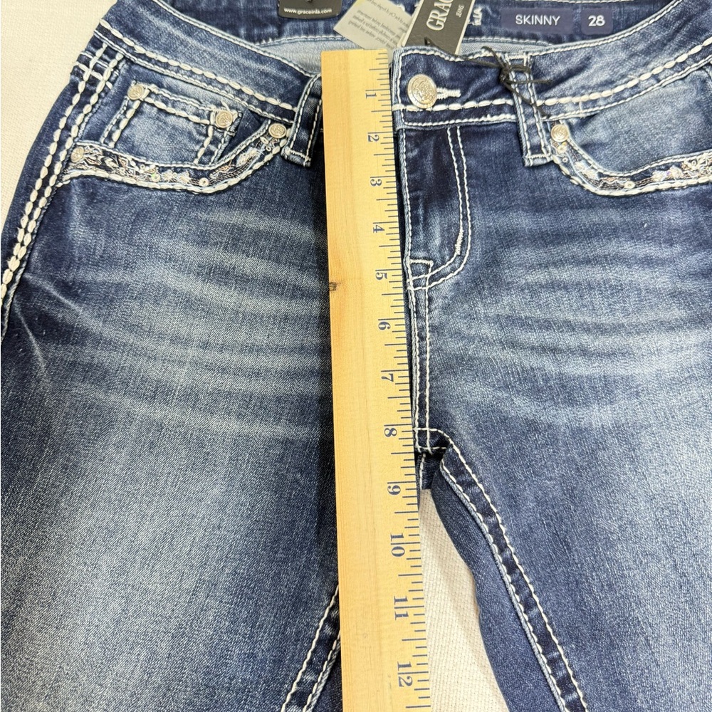 Grace Dark Blue Skinny Jeans - Picture 9 of 10